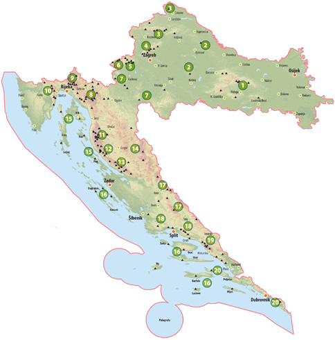 karta nadmorskih visina hrvatske Hrvatska planinarska obilaznica   Hrvatski planinarski savez karta nadmorskih visina hrvatske