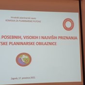 Svečana dodjela posebnih, visokih i najviših priznanja  Hrvatske planinarske obilaznice u 2022. godini
