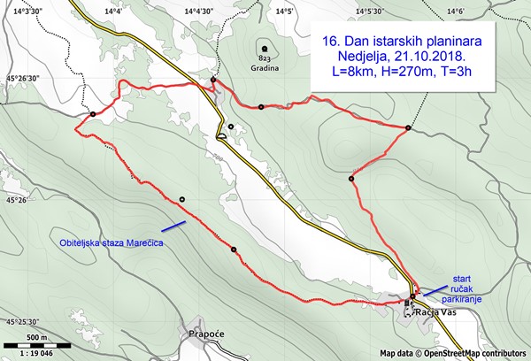 16. Dan istarskih planinara - zemljovid